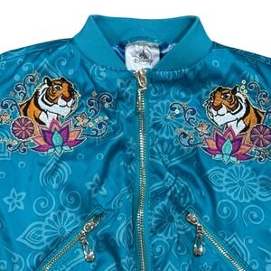 Disney Store Jasmine Tiger Embroidered Bomber Jacket Girls Size 4 Princess crop